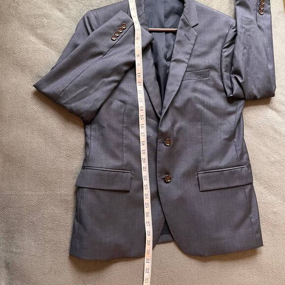 J. Crew Thompson Wool Sport Coat Men Size 40S Blue 2 Button Blazer Classic Retro - Picture 8 of 10